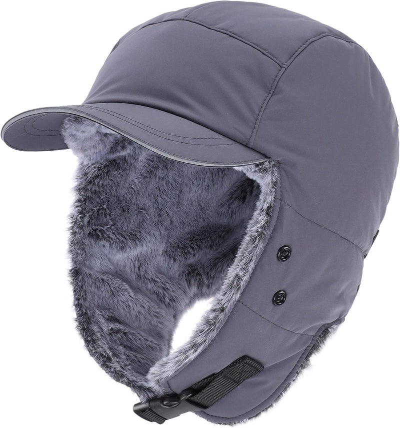 Connectyle Trapper Hat for Men Women Faux Fur Winter Hat with Ear Flaps Water-Resistant Hunting Hats Ushanka Skiing Cap - Image 2